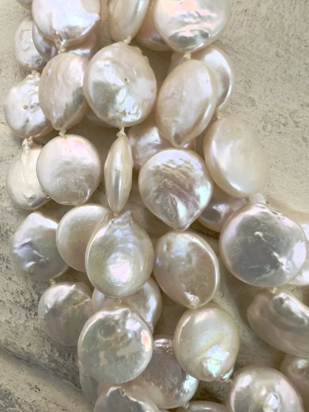 Vintage Six Strand Coin Pearl Necklace - Picture 12 of 12